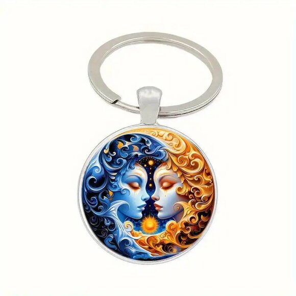 Stainless Steel CELESTIAL Keyring Keychain Accessory - Picture 3 of 4